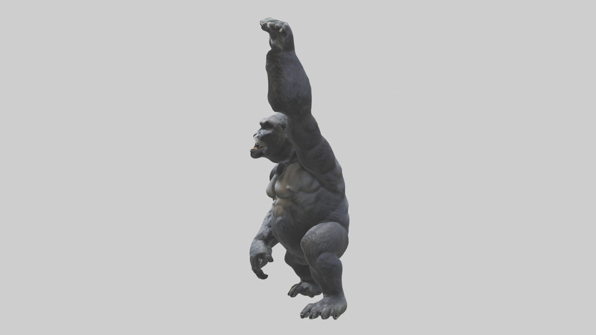 Gorilla statue model Low-poly 3D model_12