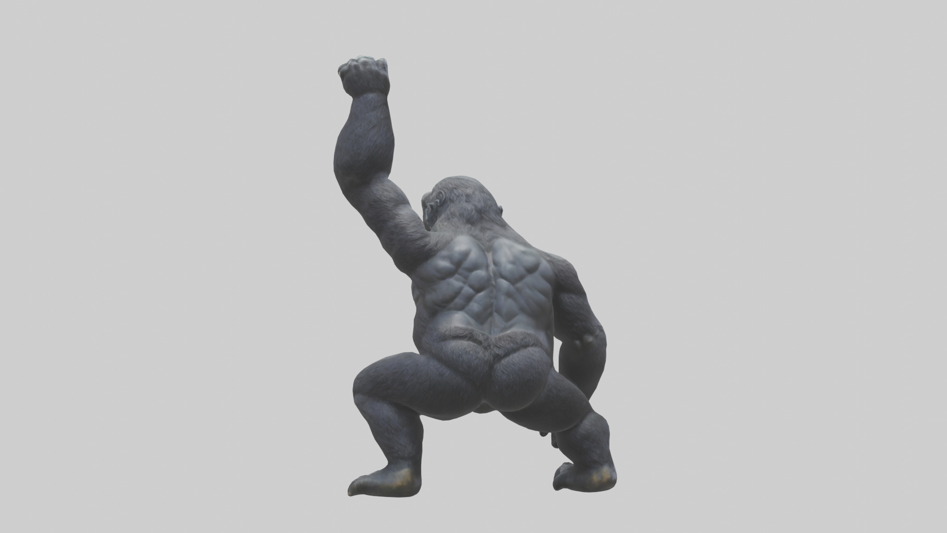 Gorilla statue model Low-poly 3D model_2