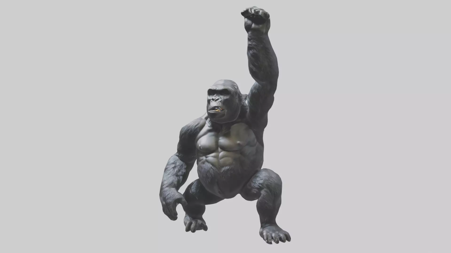Gorilla statue model Low-poly 3D model_0