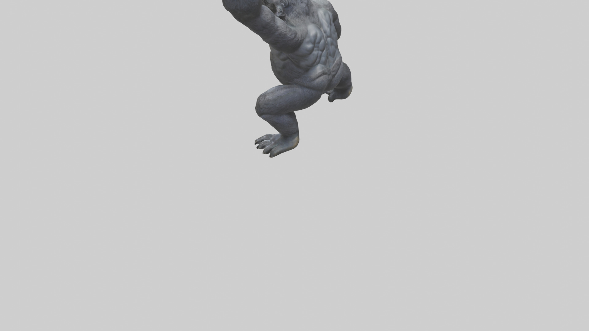 Gorilla statue model Low-poly 3D model_5