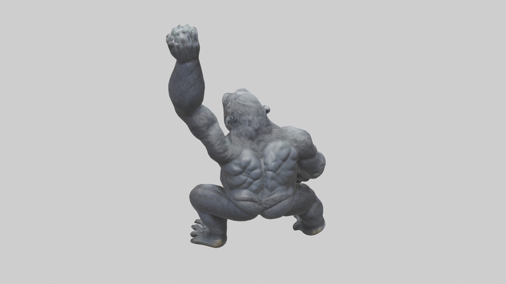 Gorilla statue model Low-poly 3D model_15