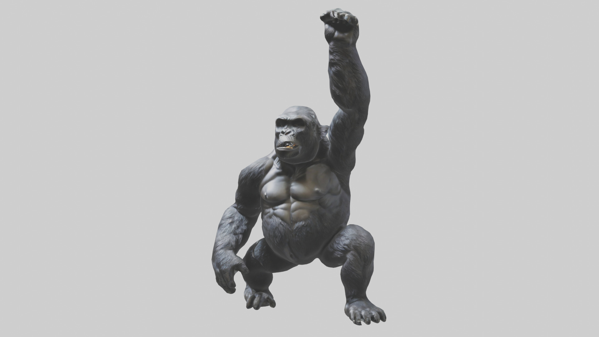 Gorilla statue model Low-poly 3D model_10