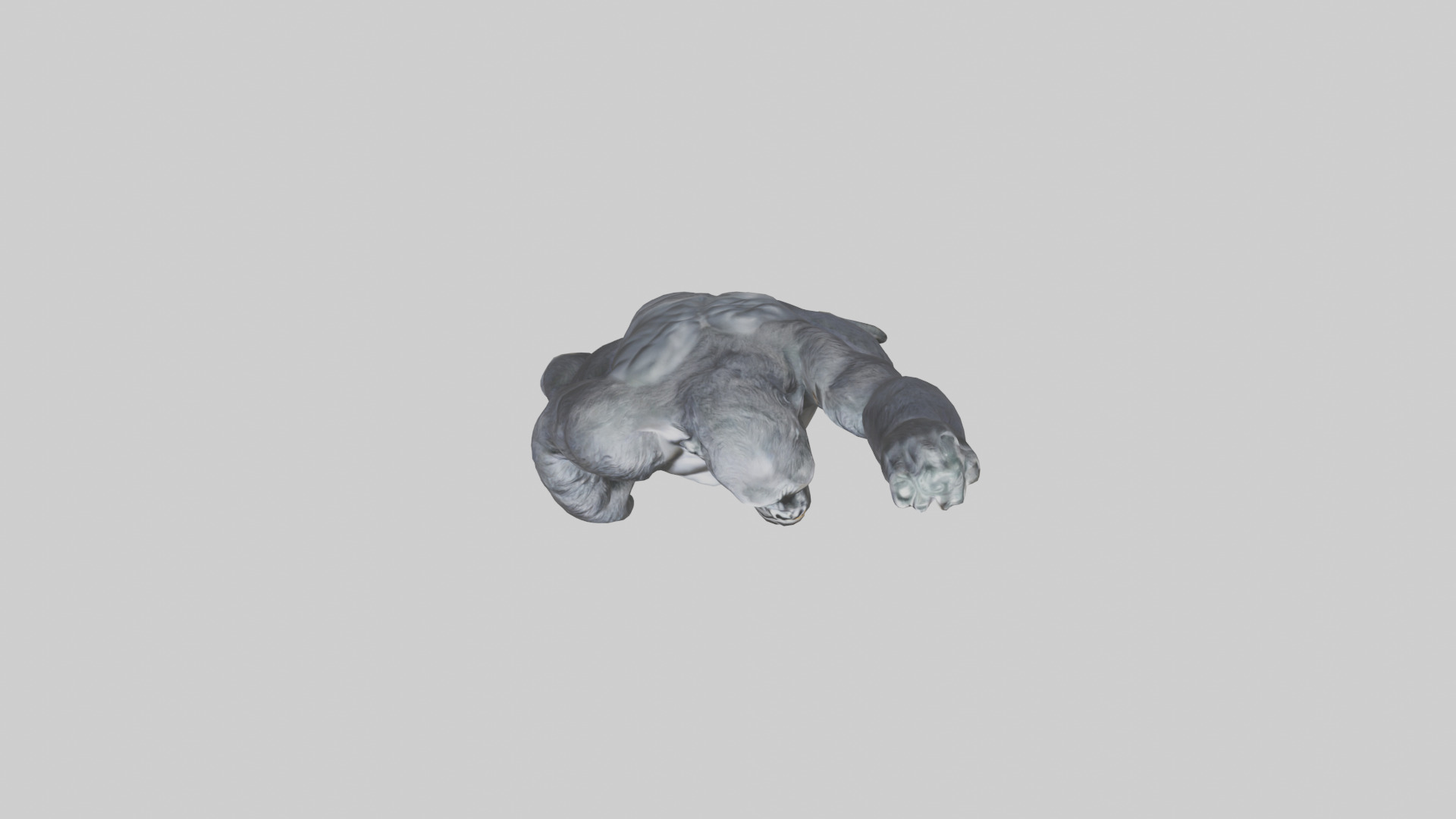 Gorilla statue model Low-poly 3D model_14