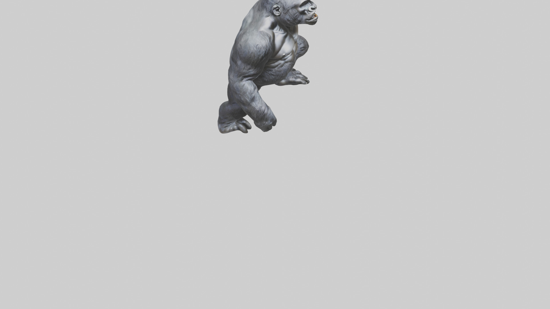 Gorilla statue model Low-poly 3D model_8