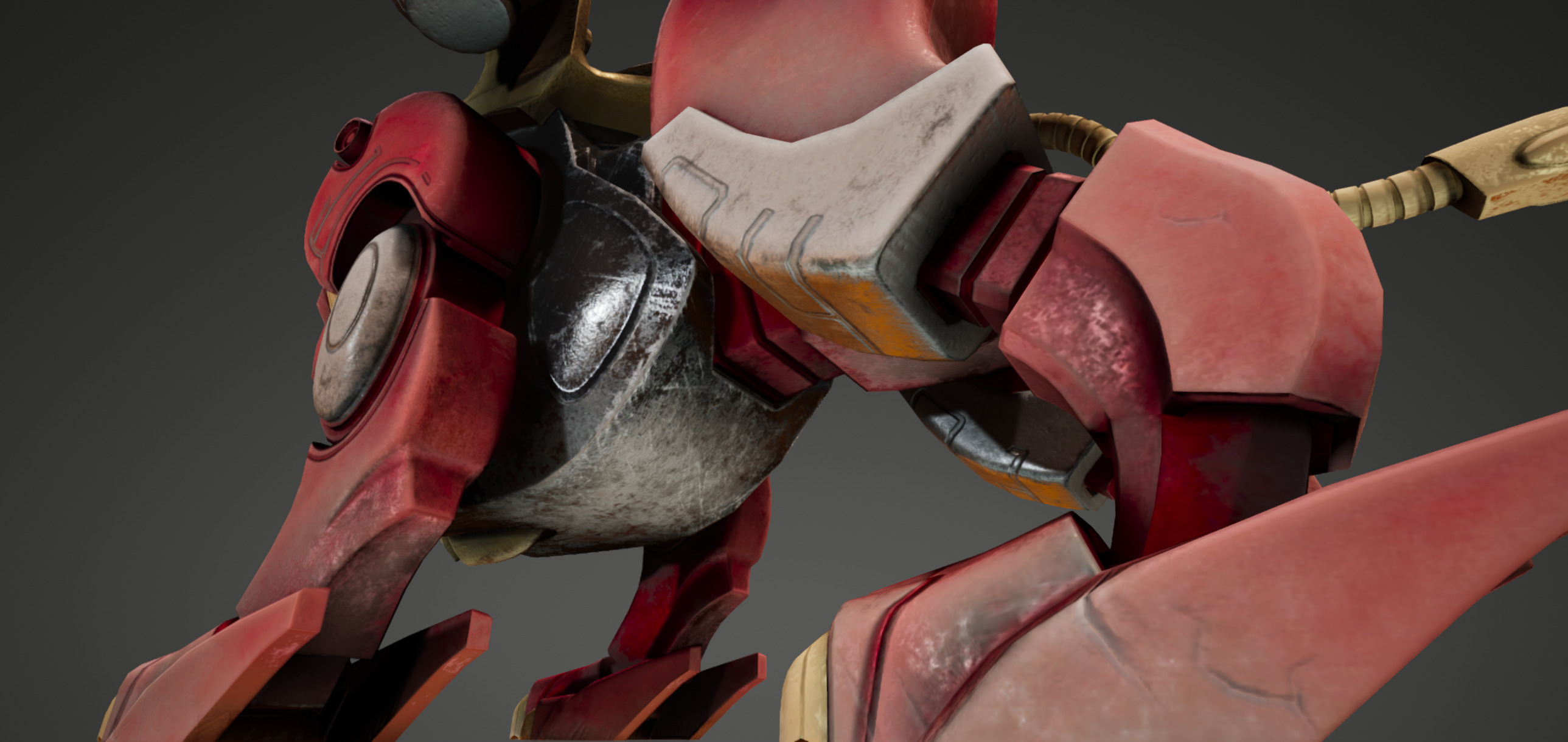 Red Lion Zord Low-poly 3D model_6