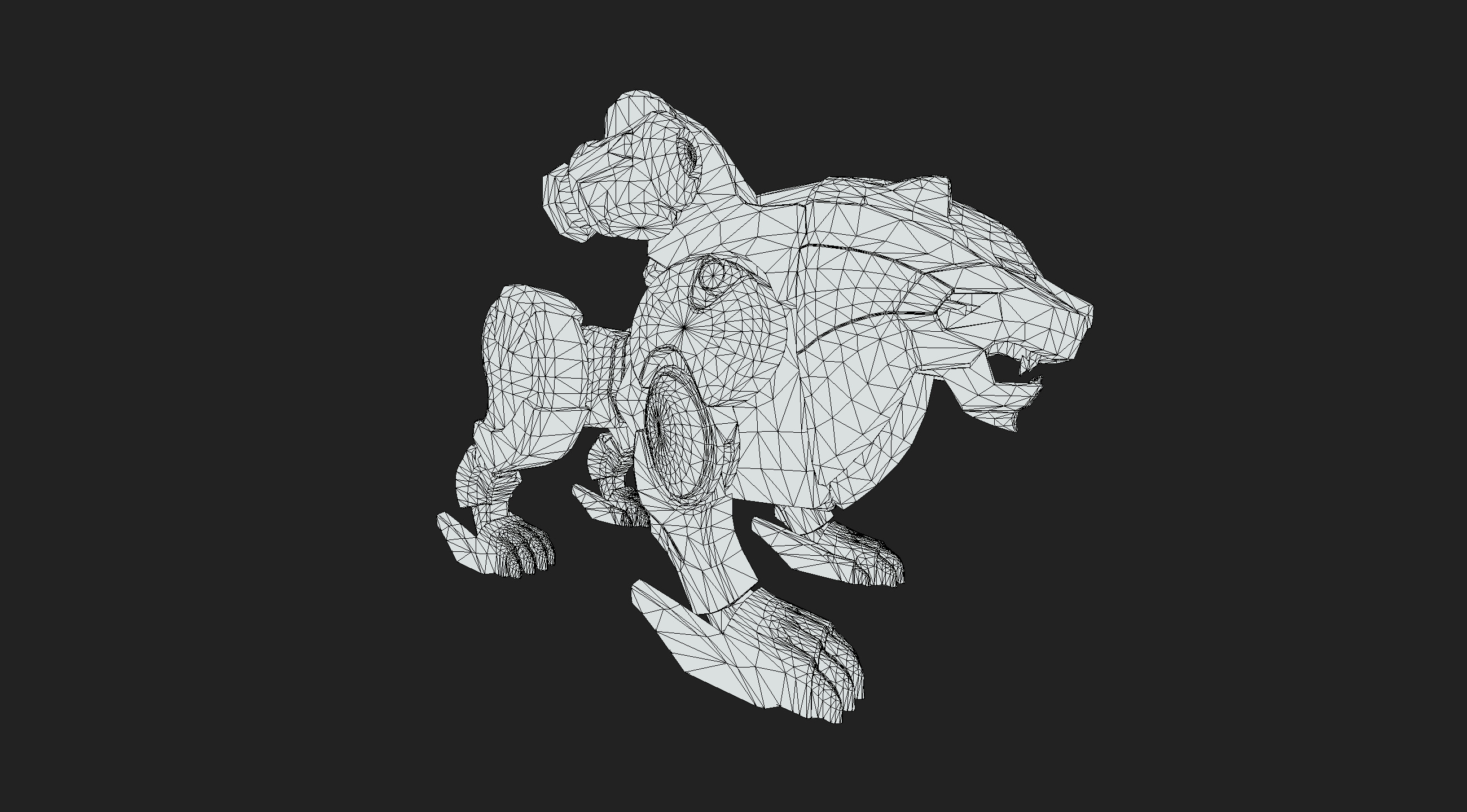 Red Lion Zord Low-poly 3D model_4