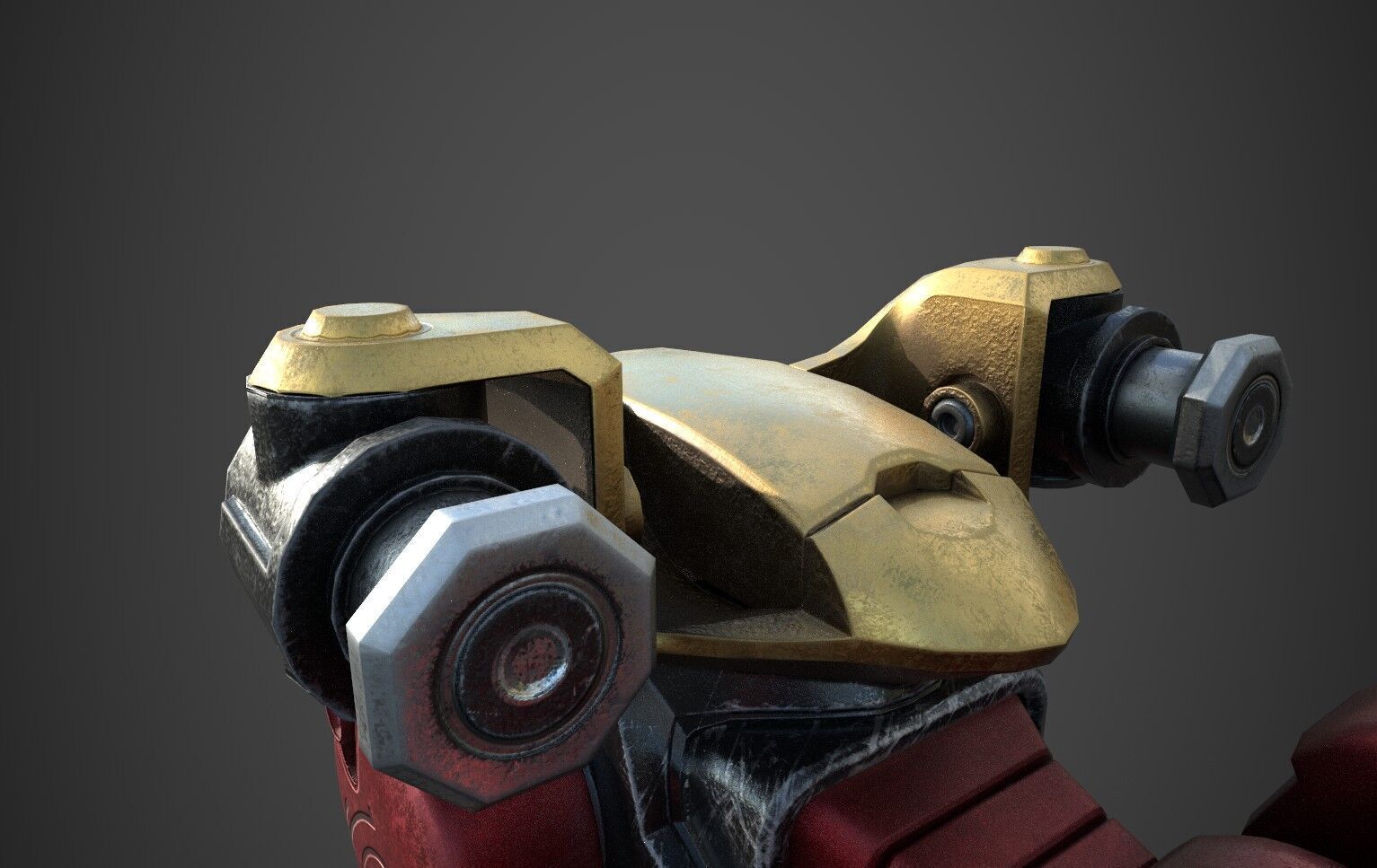 Red Lion Zord Low-poly 3D model_7