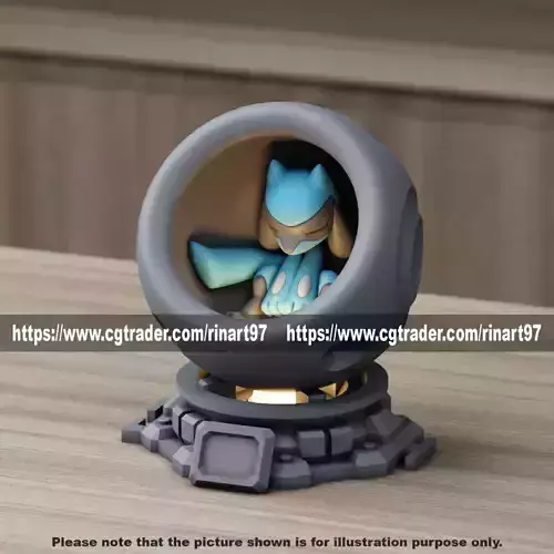 Riolu in healing machine pods from pokemon