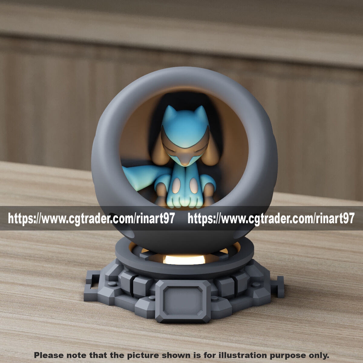 Riolu in healing machine pods from pokemon 3D print model_11