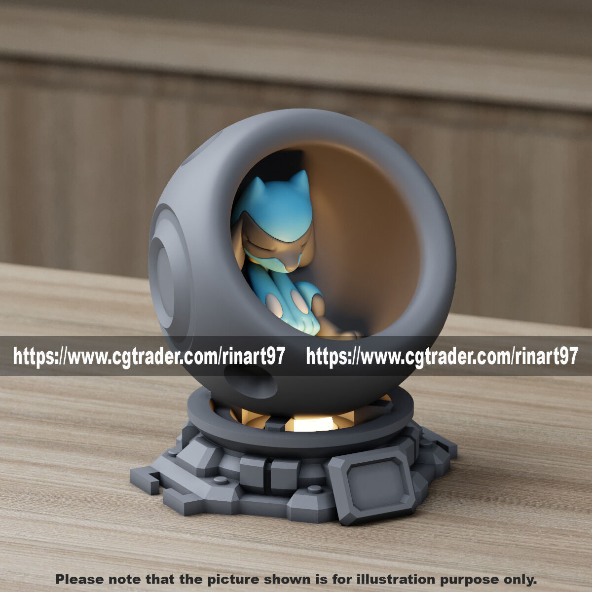 Riolu in healing machine pods from pokemon 3D print model_9