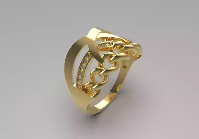 Gold Chain and Diamond Ring jr00017