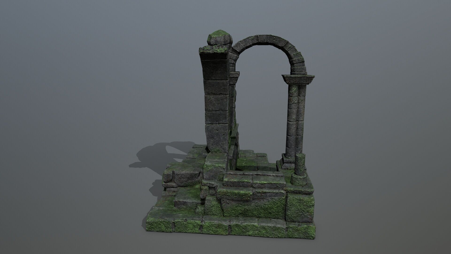 Ruin Gate Low-poly 3D model_5