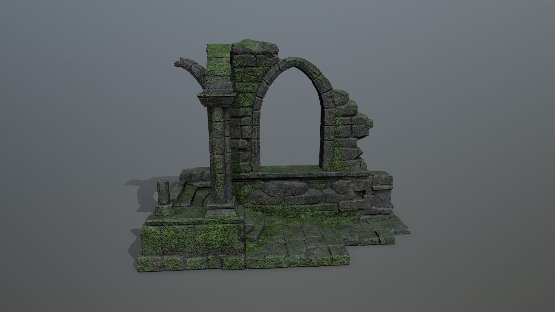 Ruin Gate Low-poly 3D model_3
