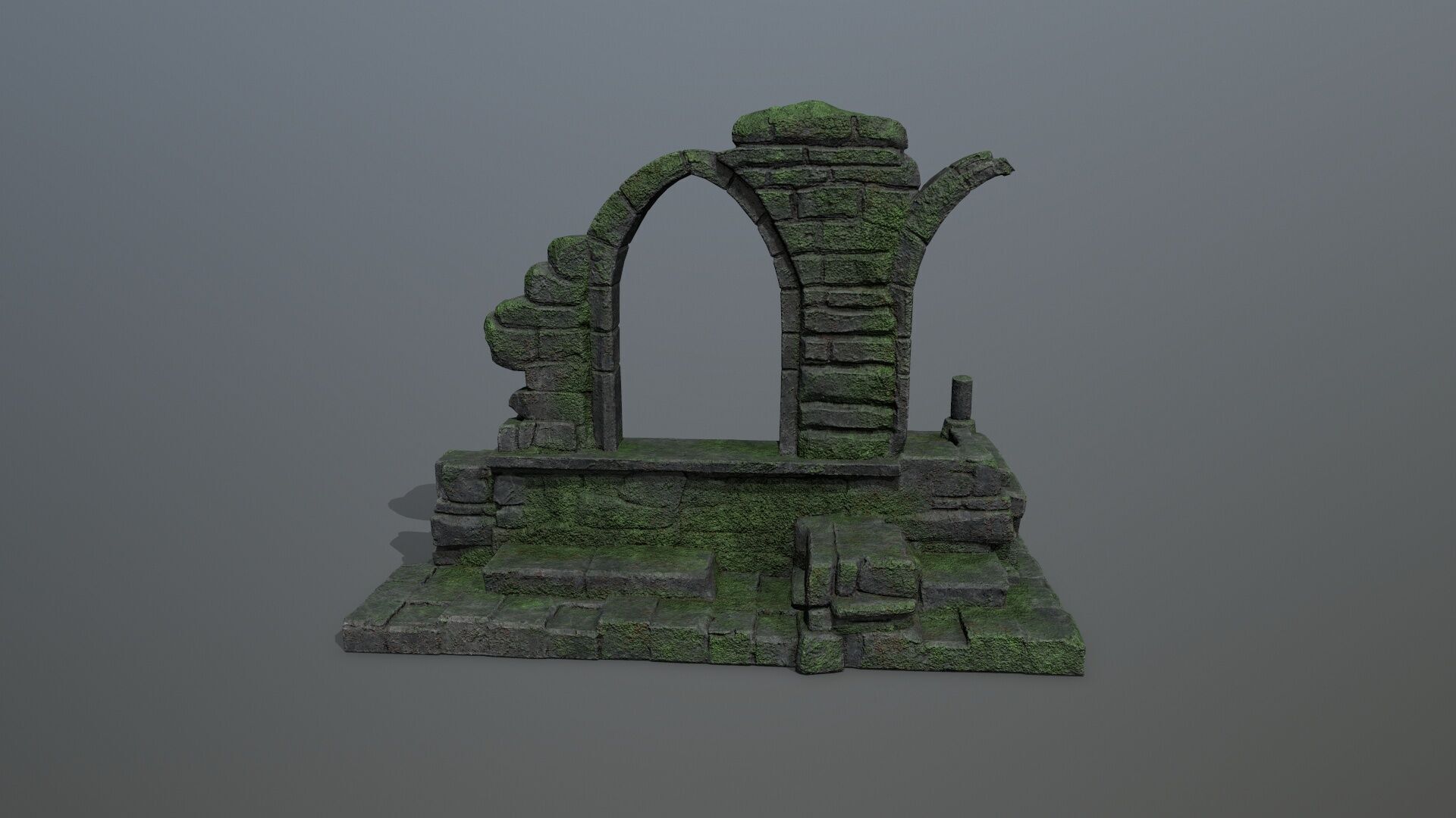 Ruin Gate Low-poly 3D model_7