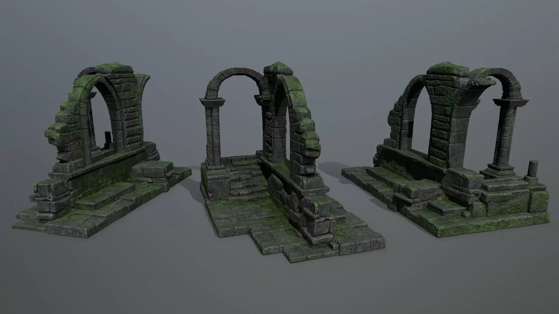 Ruin Gate Low-poly 3D model_0