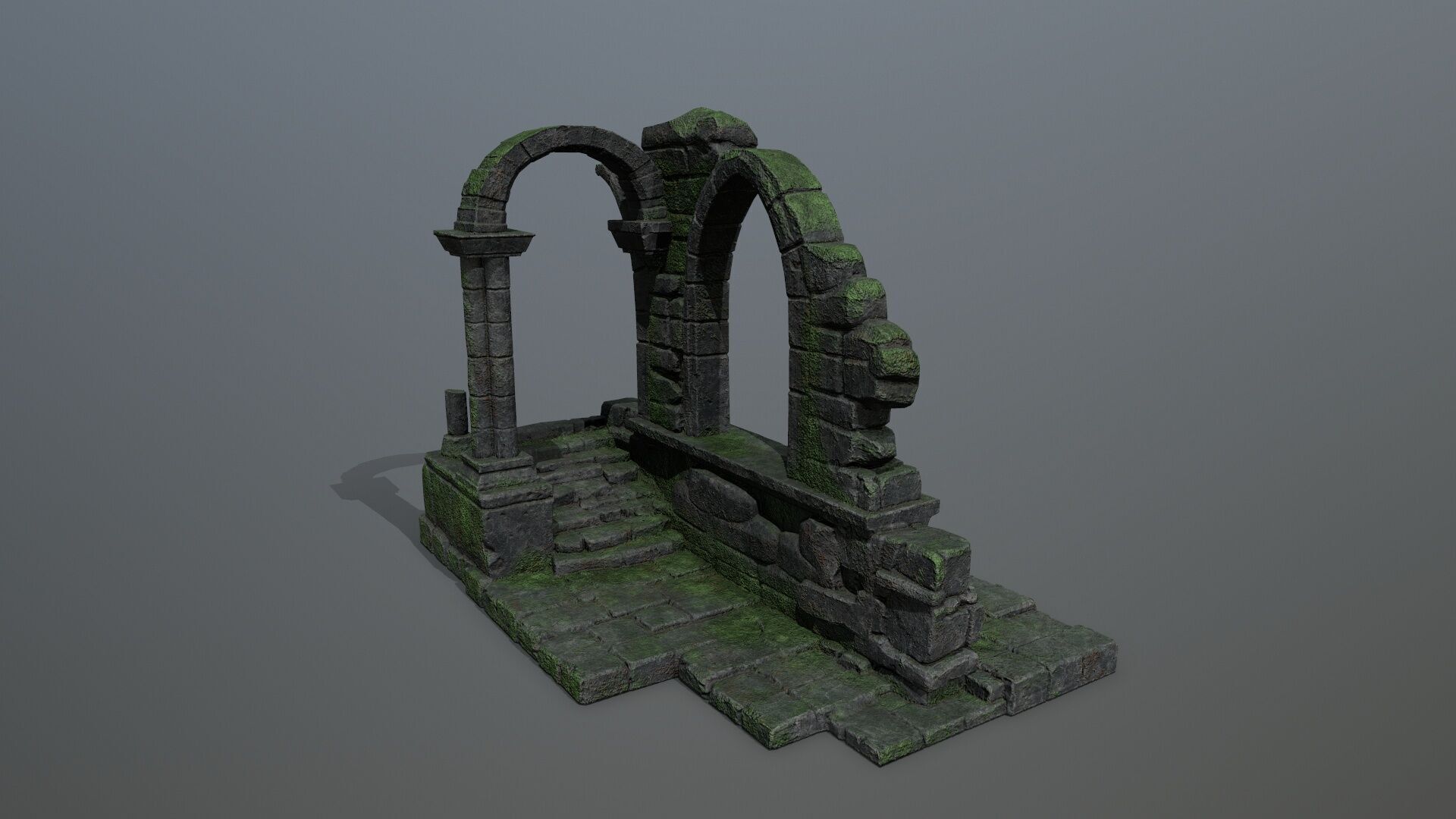 Ruin Gate Low-poly 3D model_10