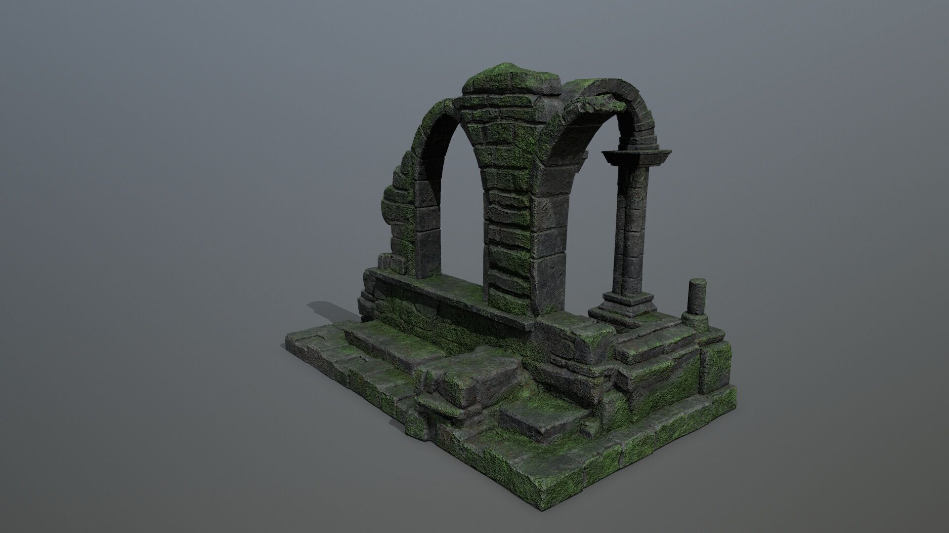 Ruin Gate Low-poly 3D model_6