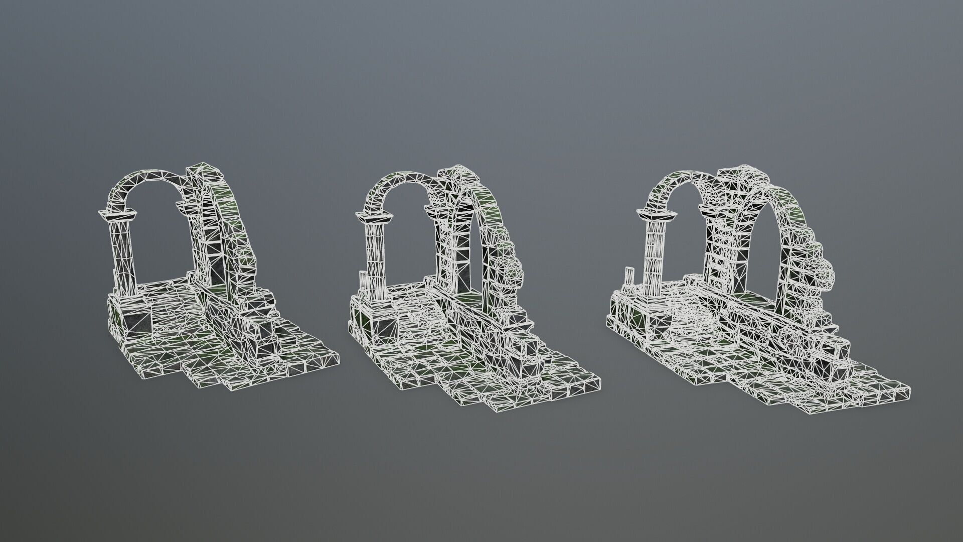 Ruin Gate Low-poly 3D model_12