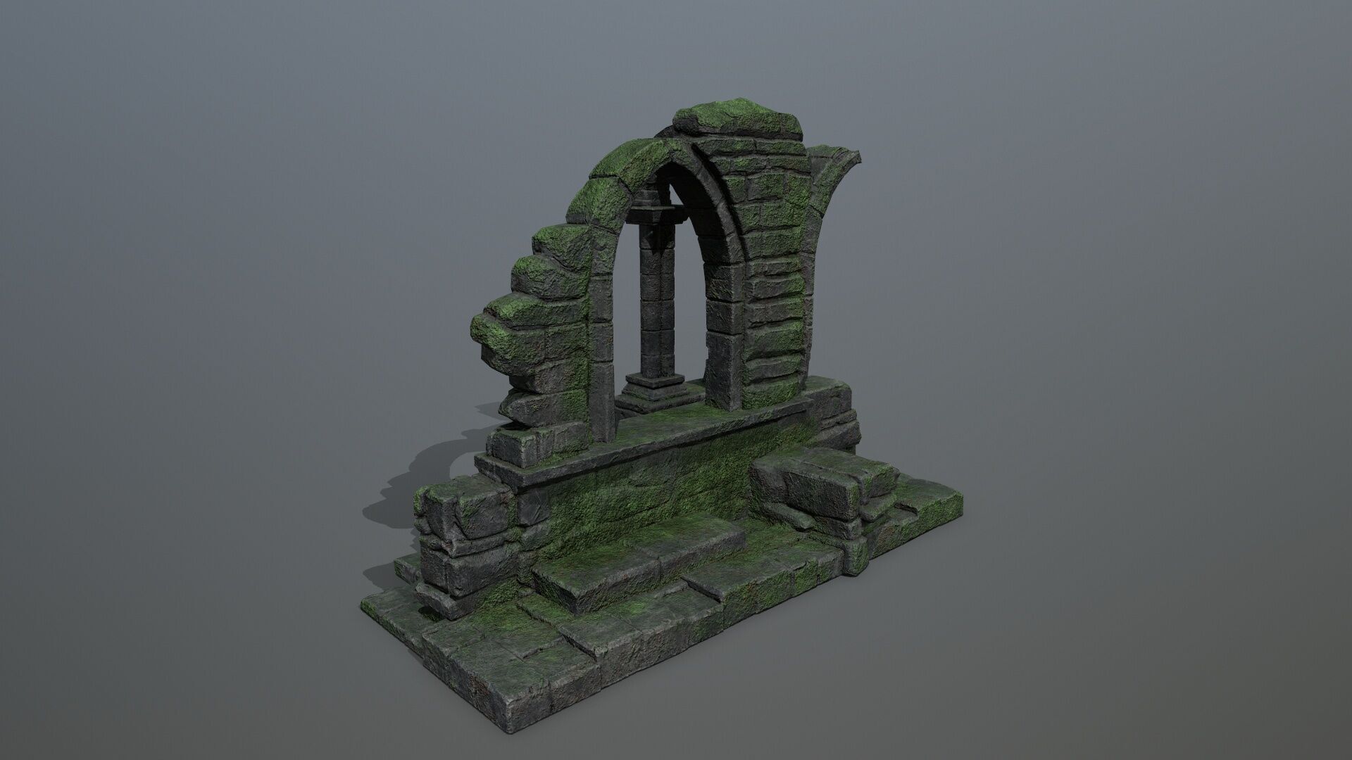 Ruin Gate Low-poly 3D model_8
