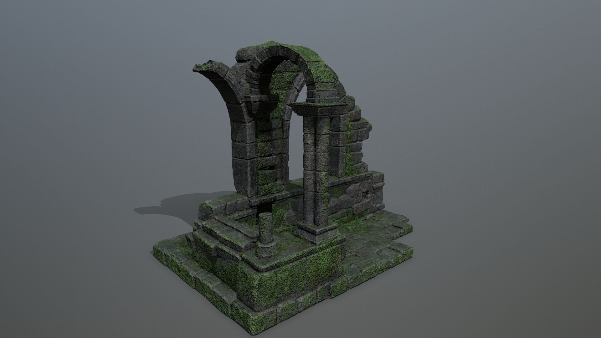 Ruin Gate Low-poly 3D model_4