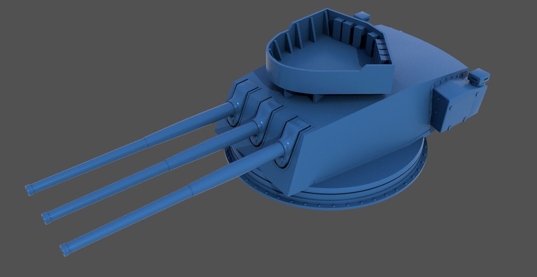 152mm WW2 Italian turret - Commercial license - 1-200 scale 3D print model_3