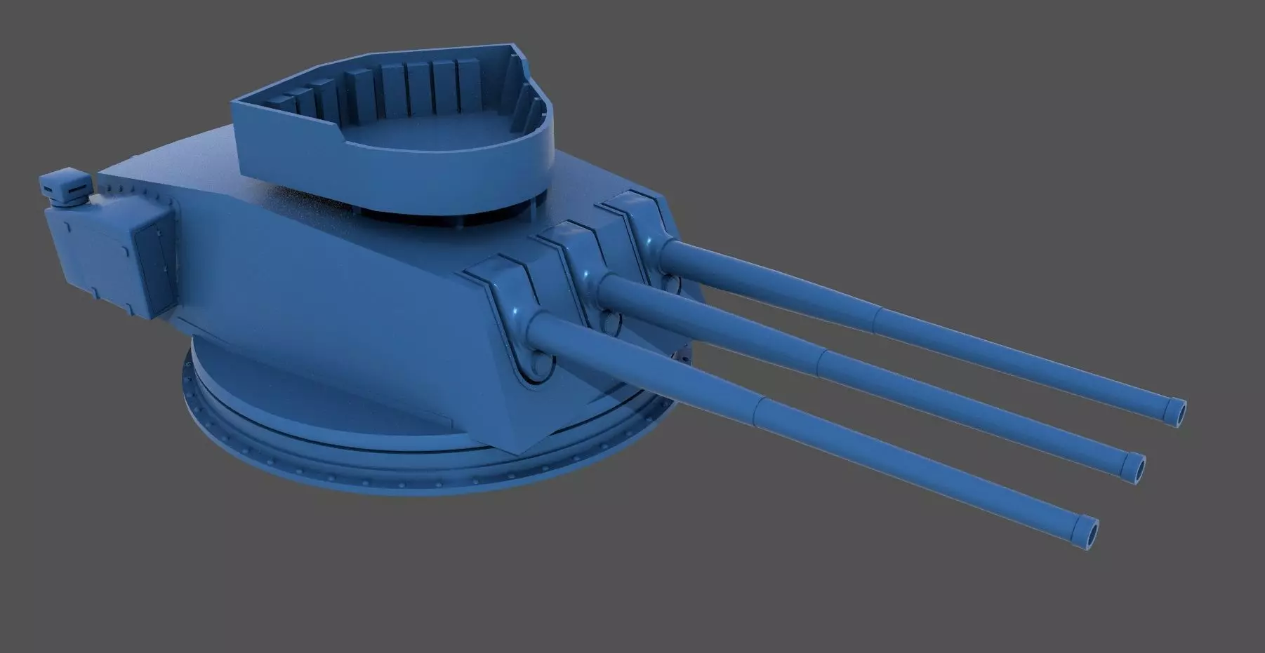 152mm WW2 Italian turret - Commercial license - 1-200 scale 3D print model_0