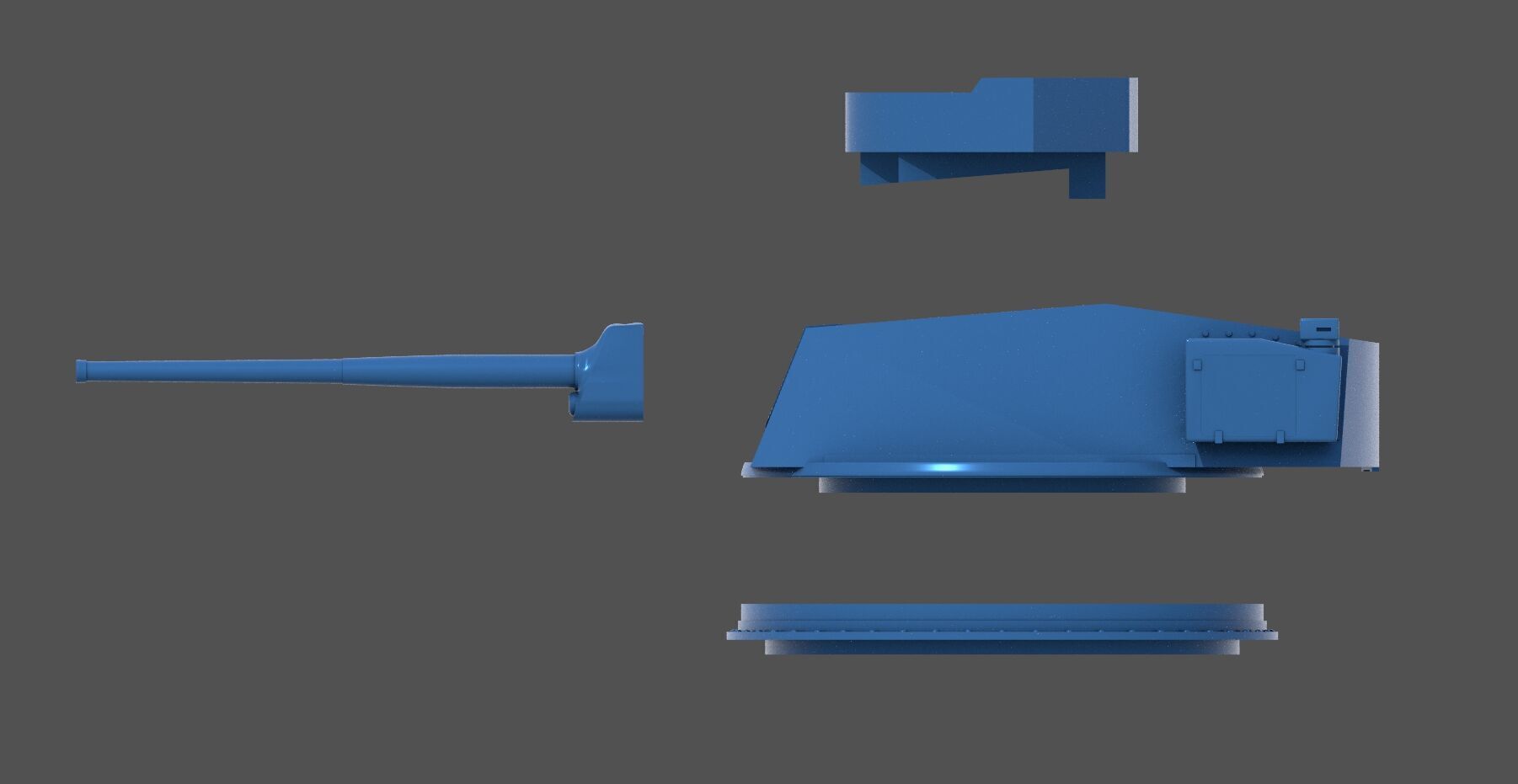 152mm WW2 Italian turret - Commercial license - 1-200 scale 3D print model_7