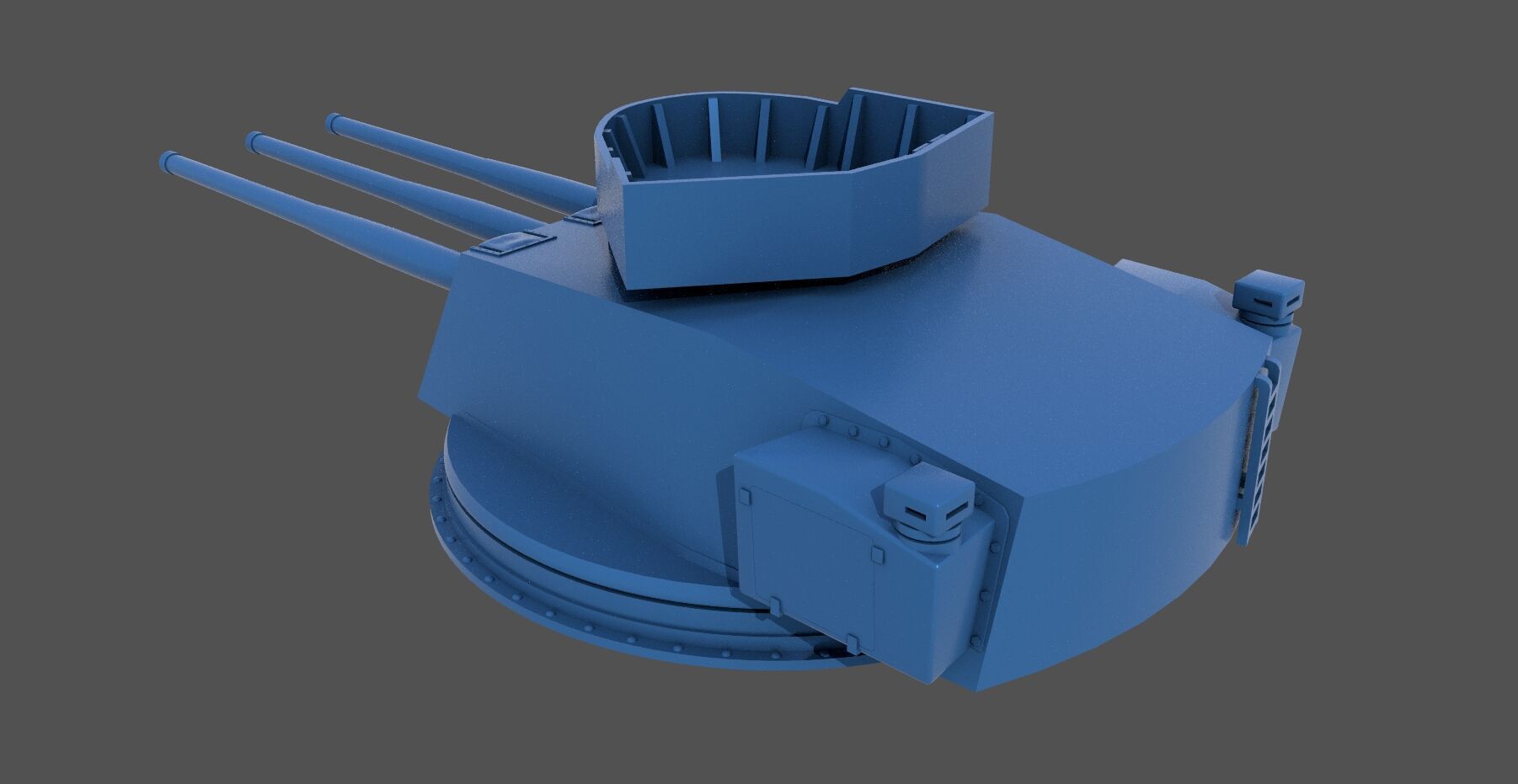 152mm WW2 Italian turret - Commercial license - 1-200 scale 3D print model_2