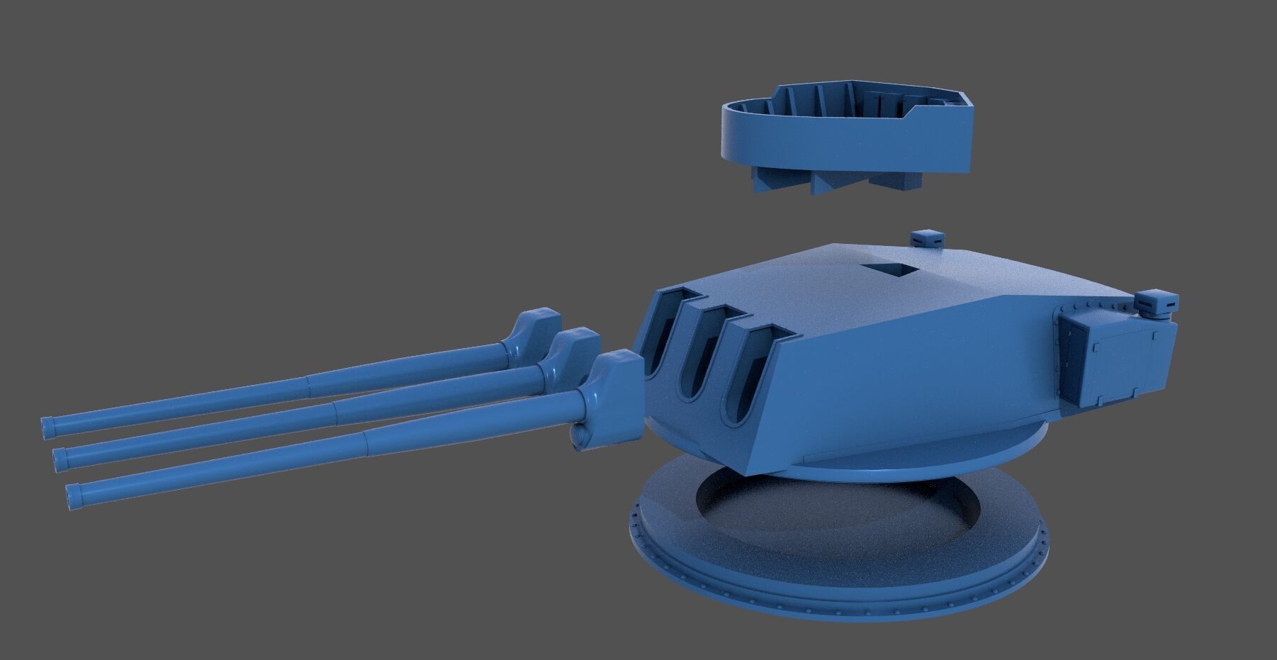 152mm WW2 Italian turret - Commercial license - 1-200 scale 3D print model_5