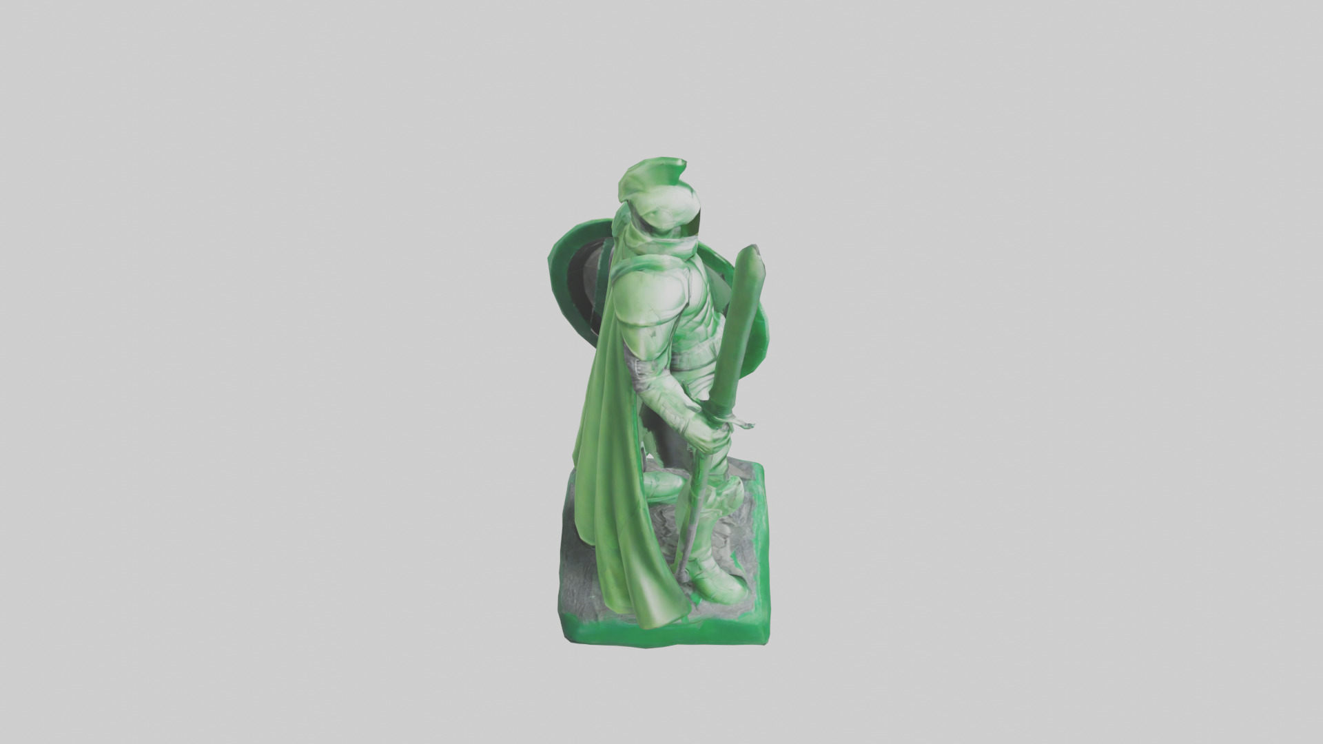 Green Defender Statue model Low-poly 3D model_18