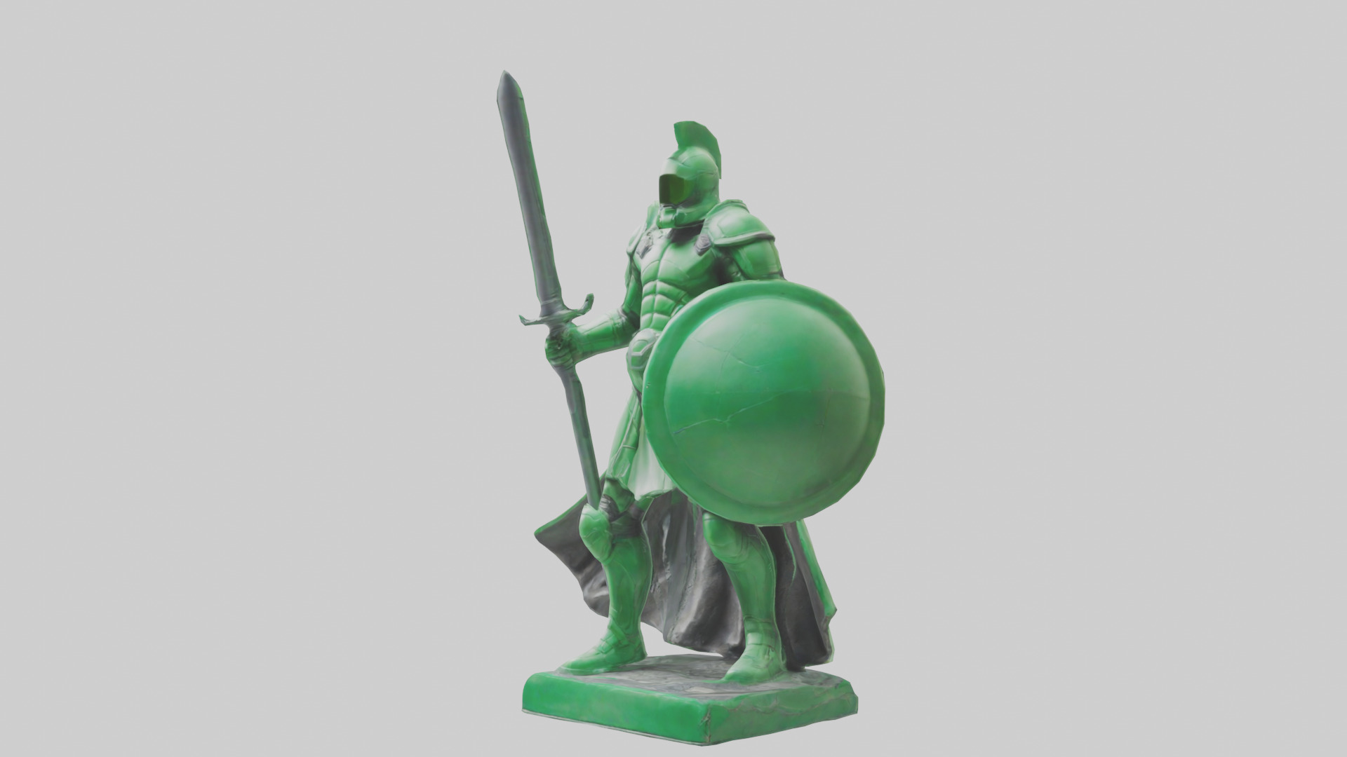 Green Defender Statue model Low-poly 3D model_3