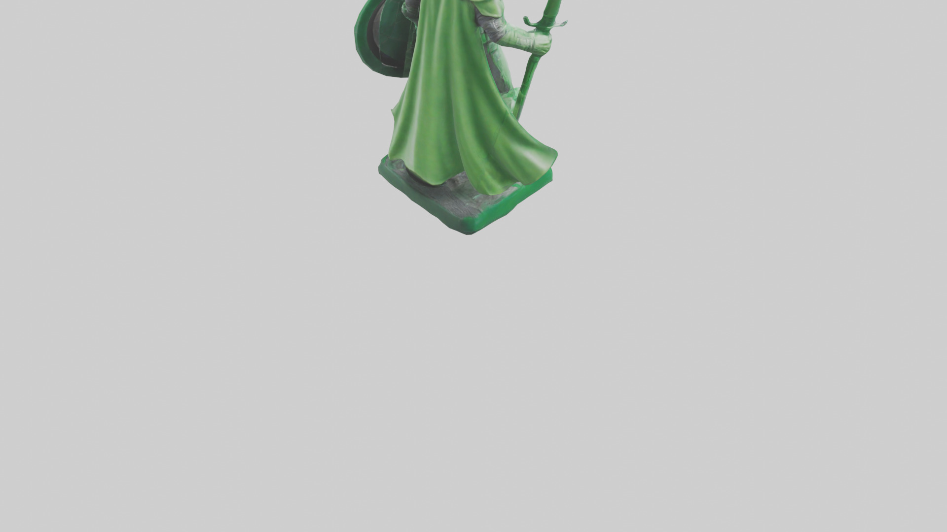 Green Defender Statue model Low-poly 3D model_8