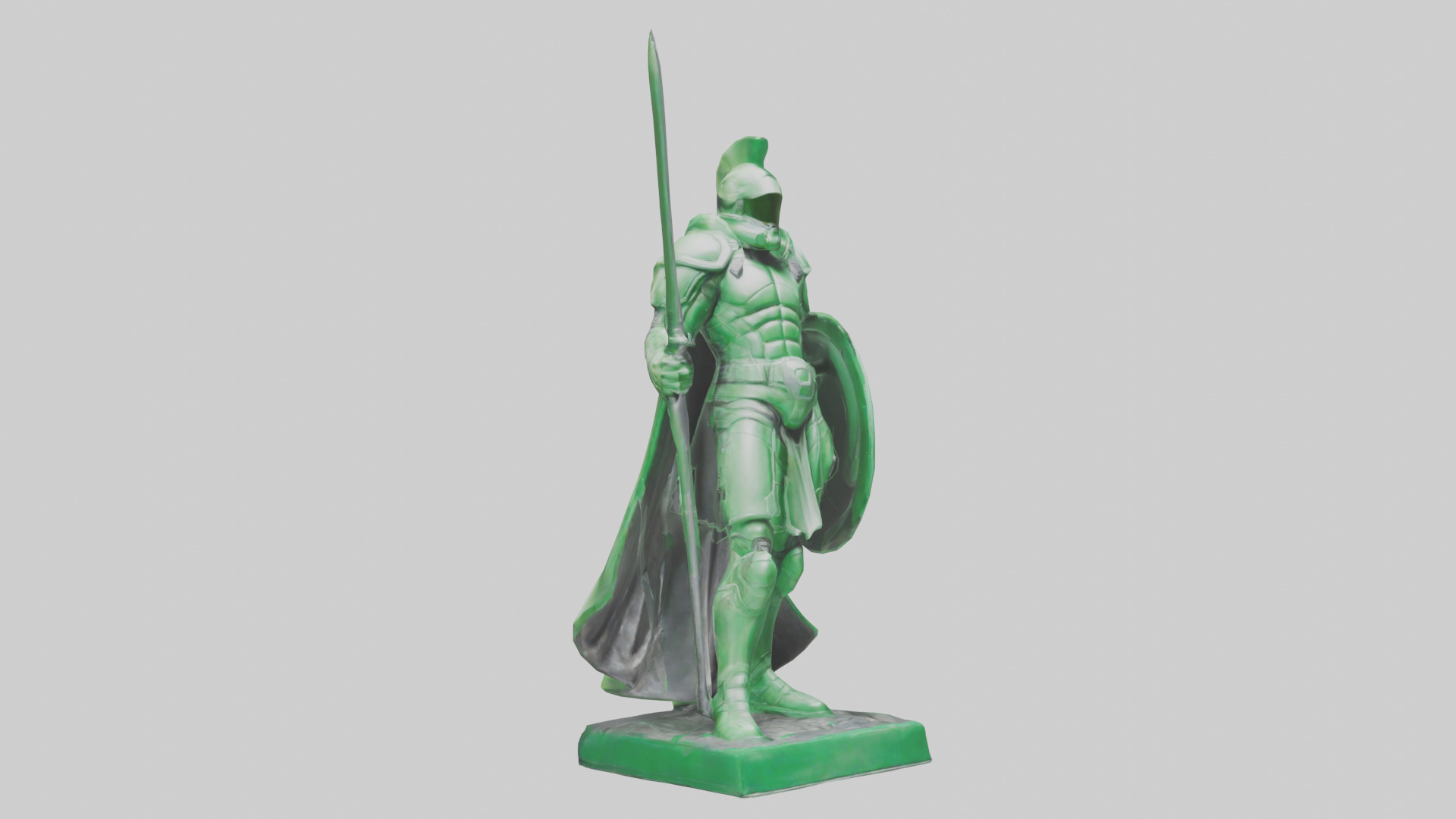 Green Defender Statue model Low-poly 3D model_11