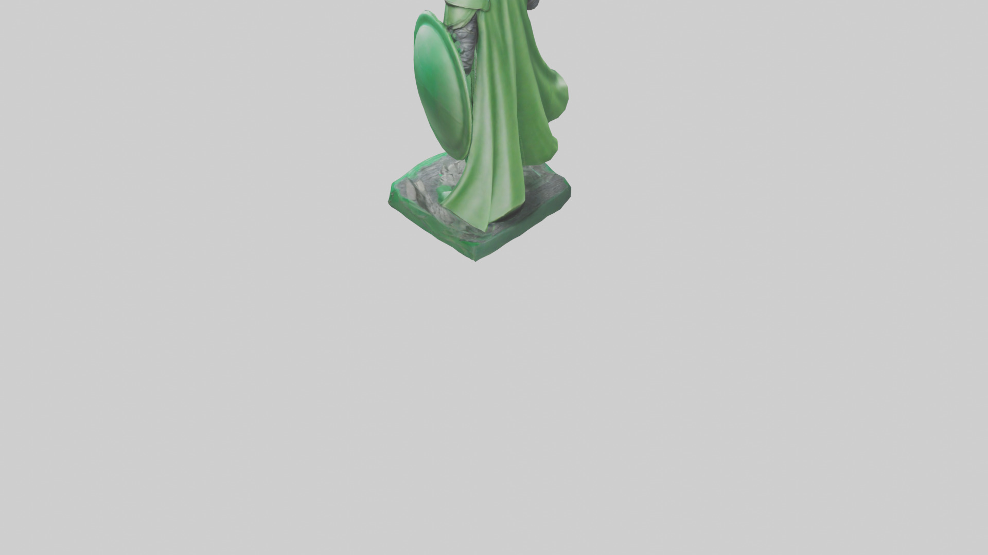 Green Defender Statue model Low-poly 3D model_7