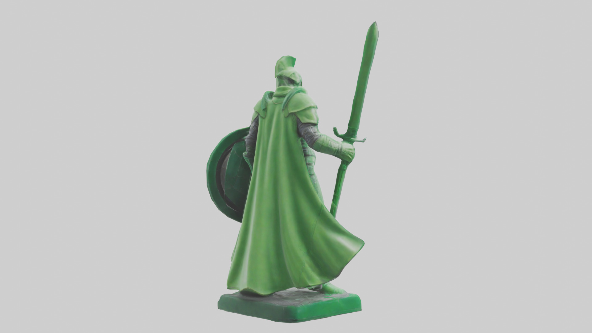 Green Defender Statue model Low-poly 3D model_6