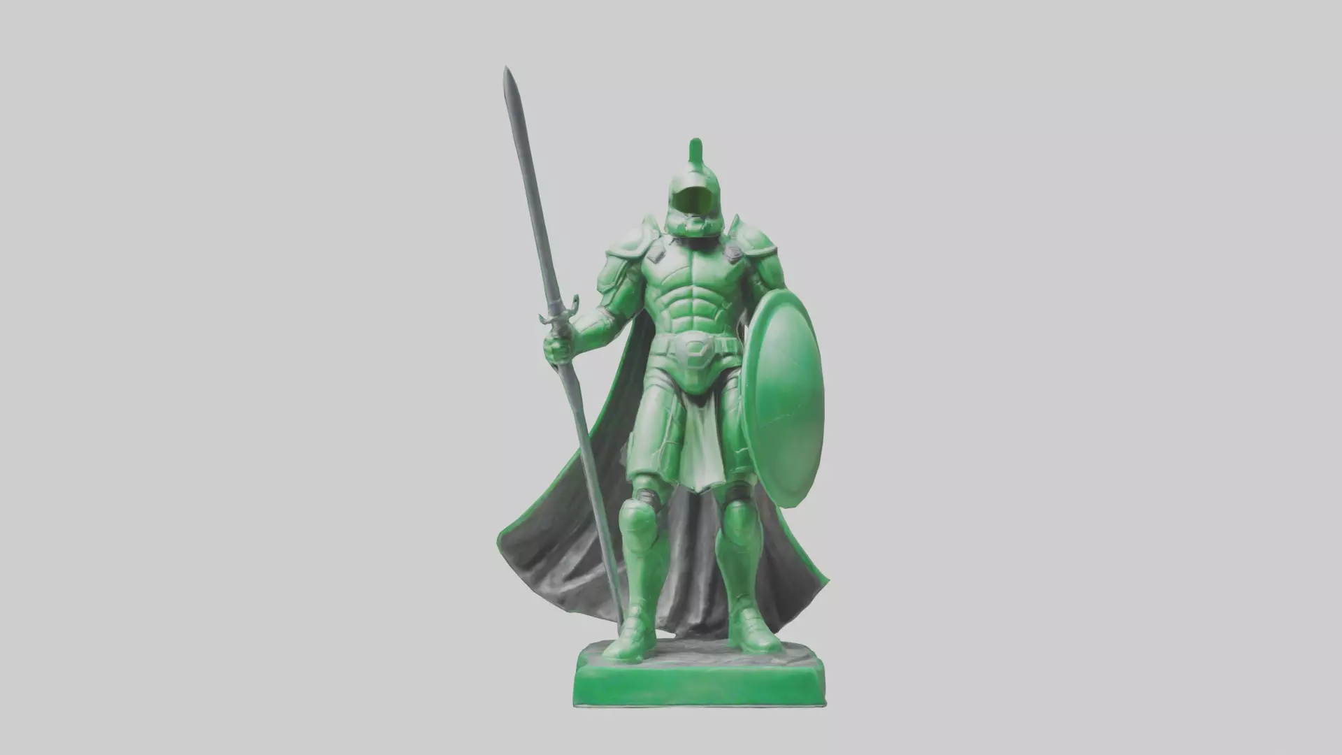 Green Defender Statue model Low-poly 3D model_0