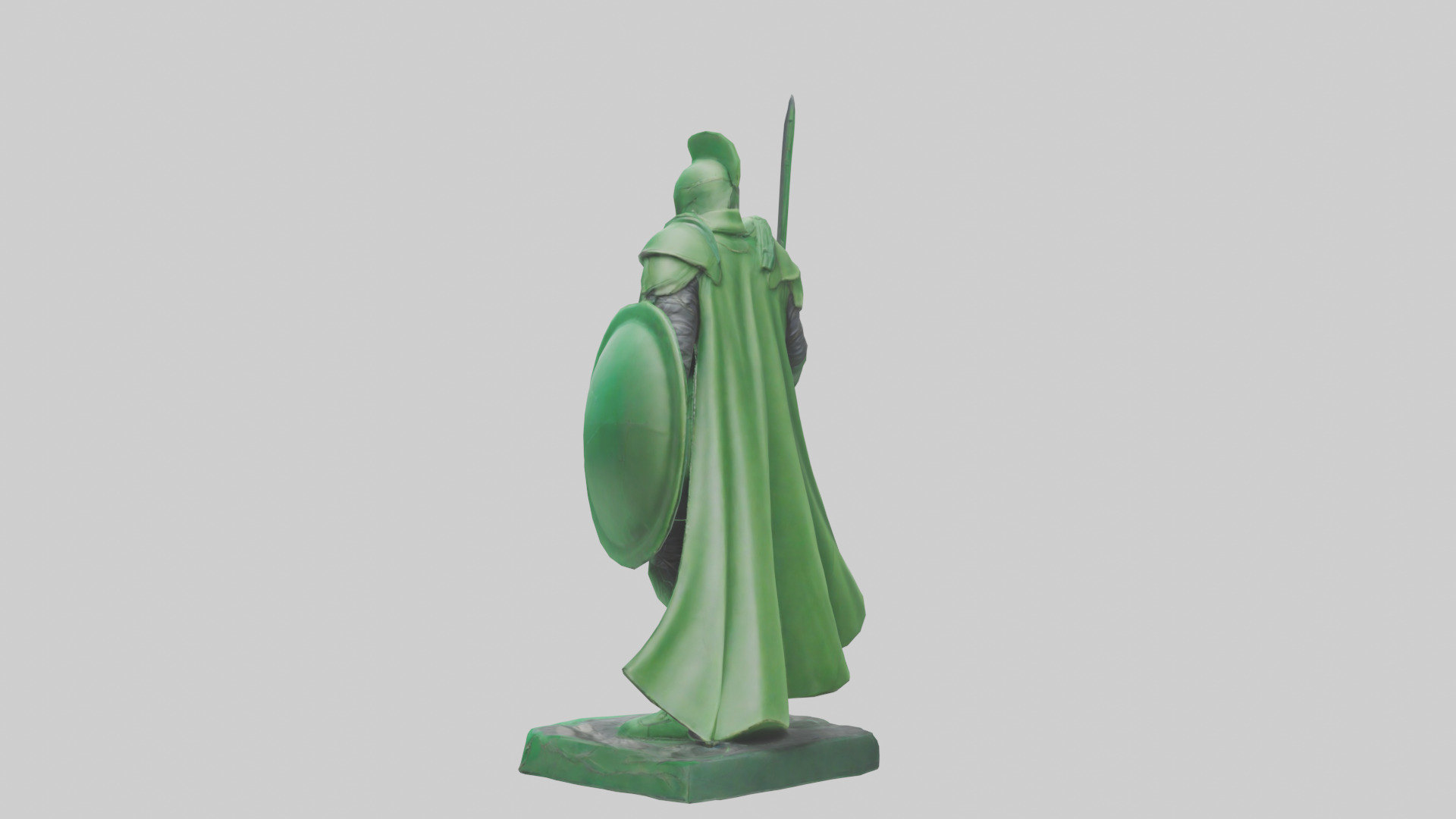 Green Defender Statue model Low-poly 3D model_5