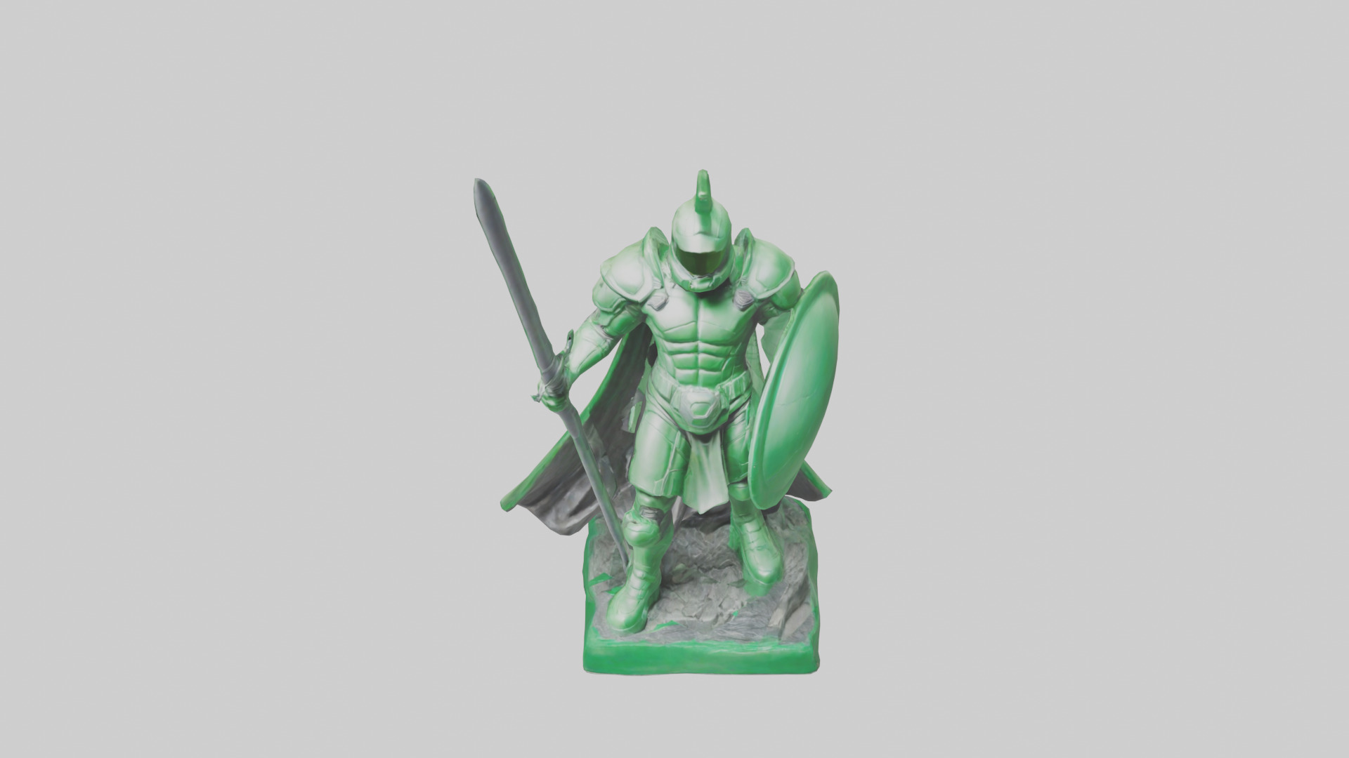 Green Defender Statue model Low-poly 3D model_16