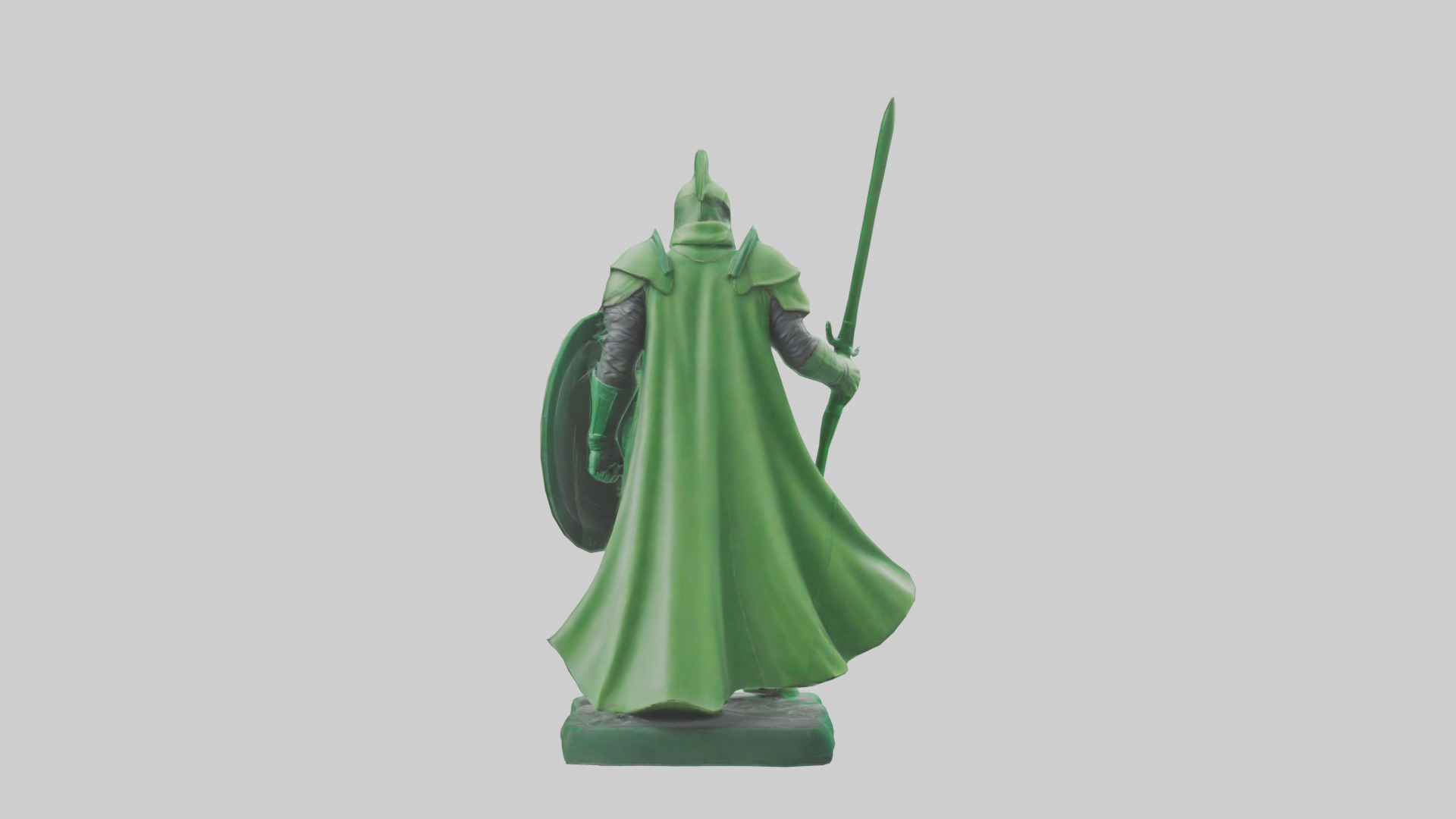 Green Defender Statue model Low-poly 3D model_4