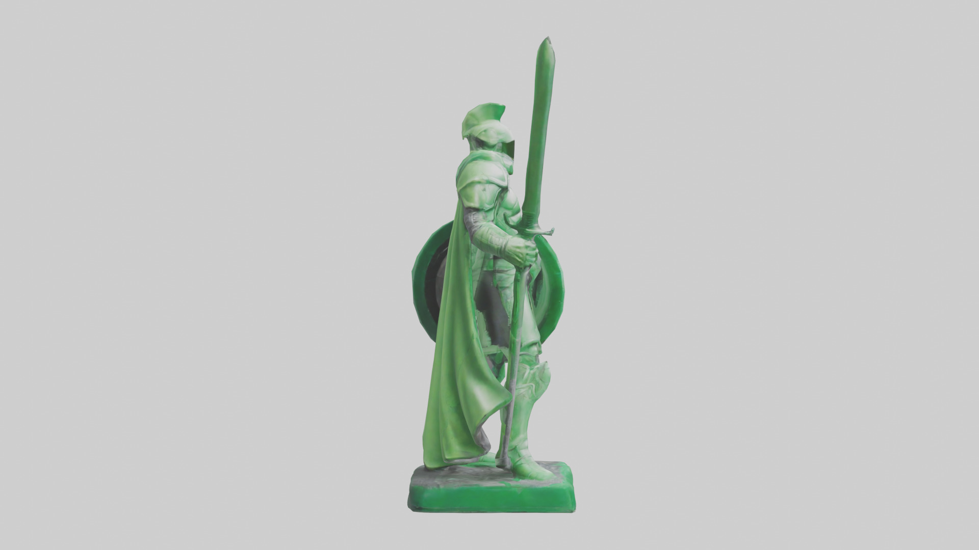 Green Defender Statue model Low-poly 3D model_13