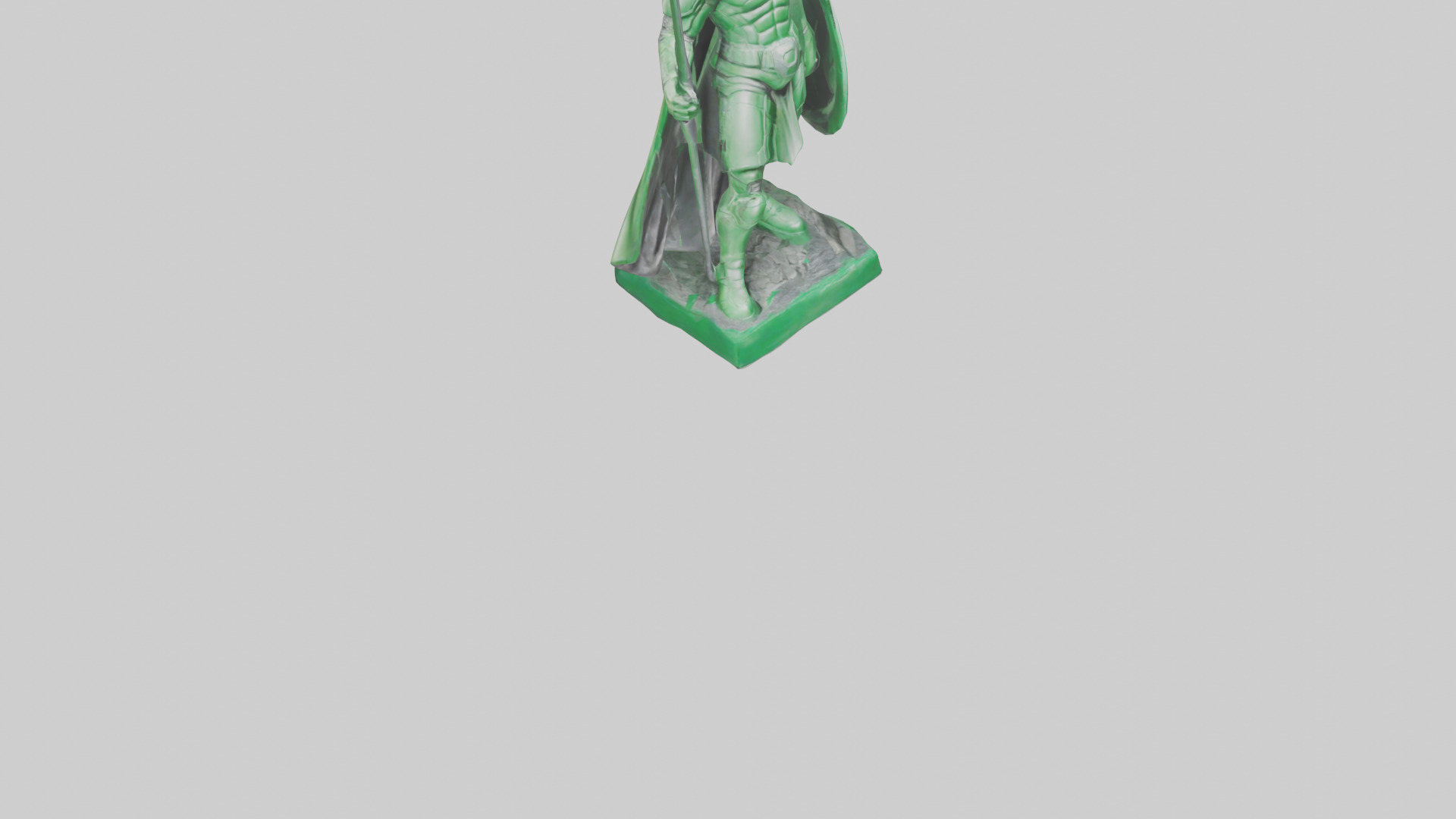 Green Defender Statue model Low-poly 3D model_10