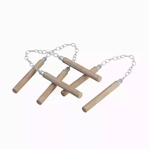Wooden Nunchaku 02 3D model