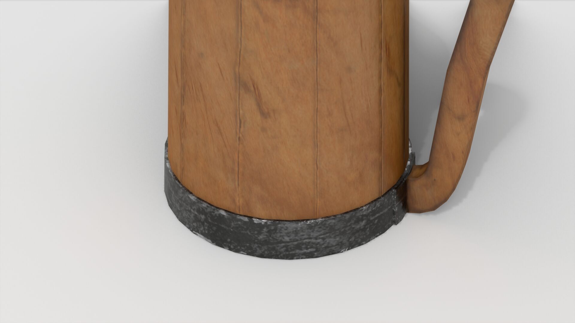 Rustic Old Wooden Pitcher Low-poly 3D model_3