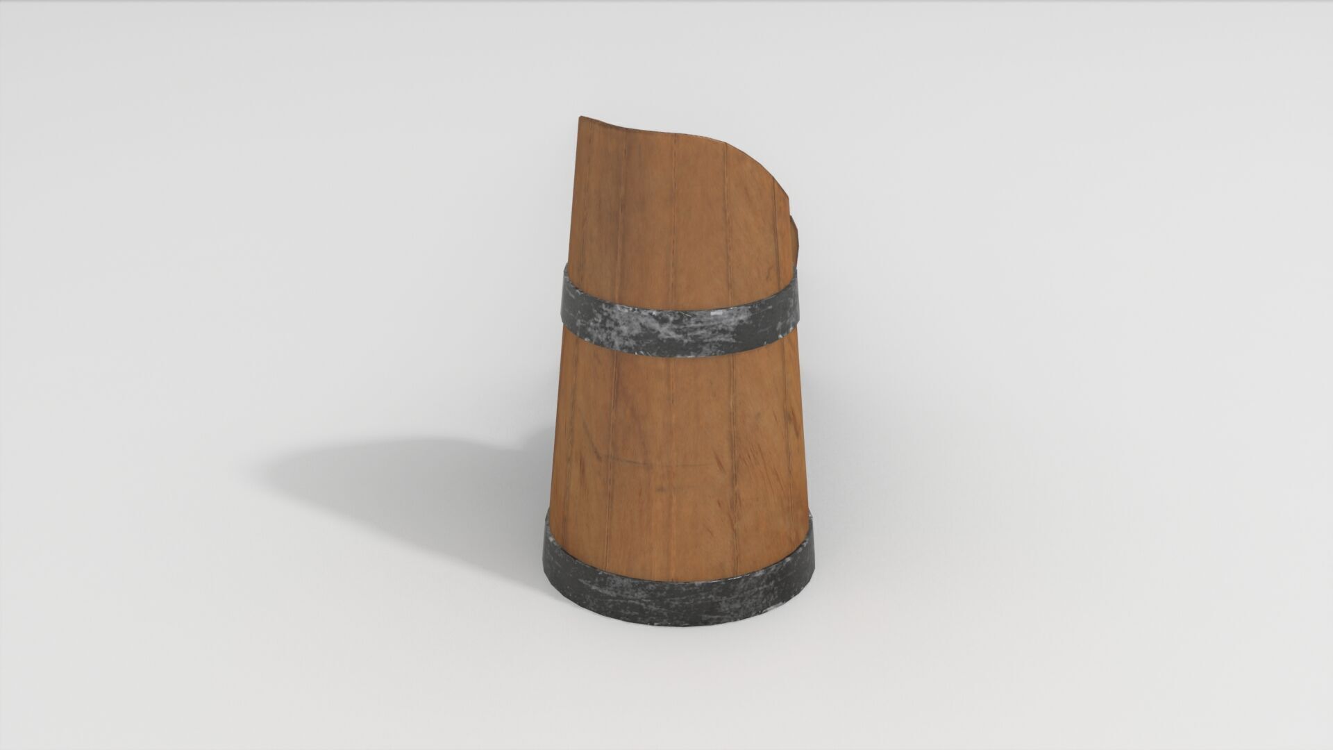 Rustic Old Wooden Pitcher Low-poly 3D model_2