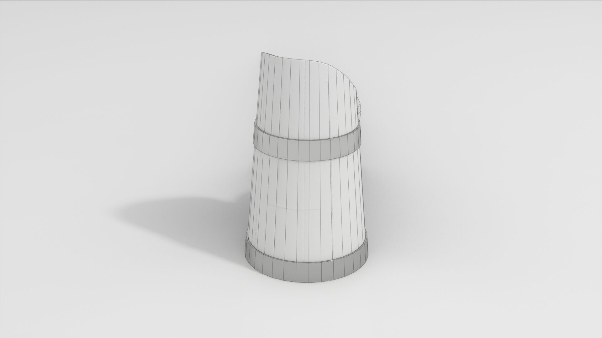 Rustic Old Wooden Pitcher Low-poly 3D model_11