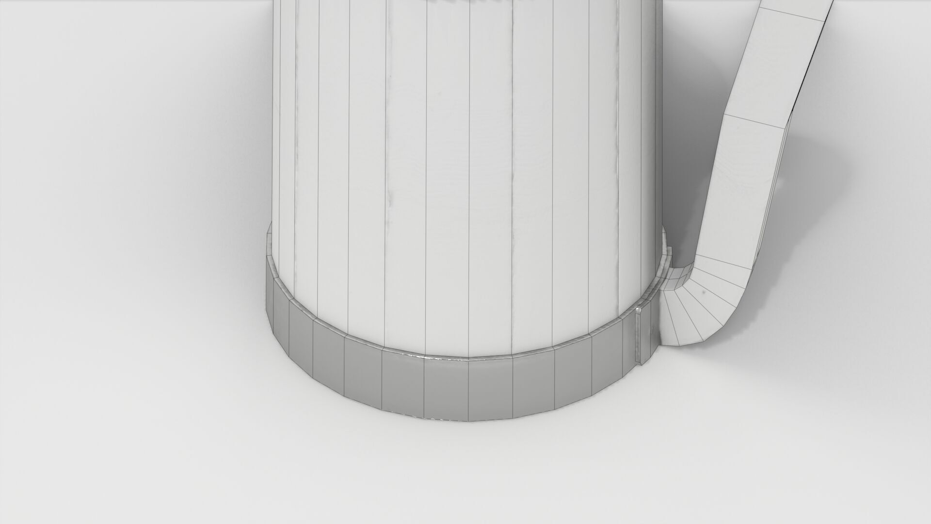 Rustic Old Wooden Pitcher Low-poly 3D model_12