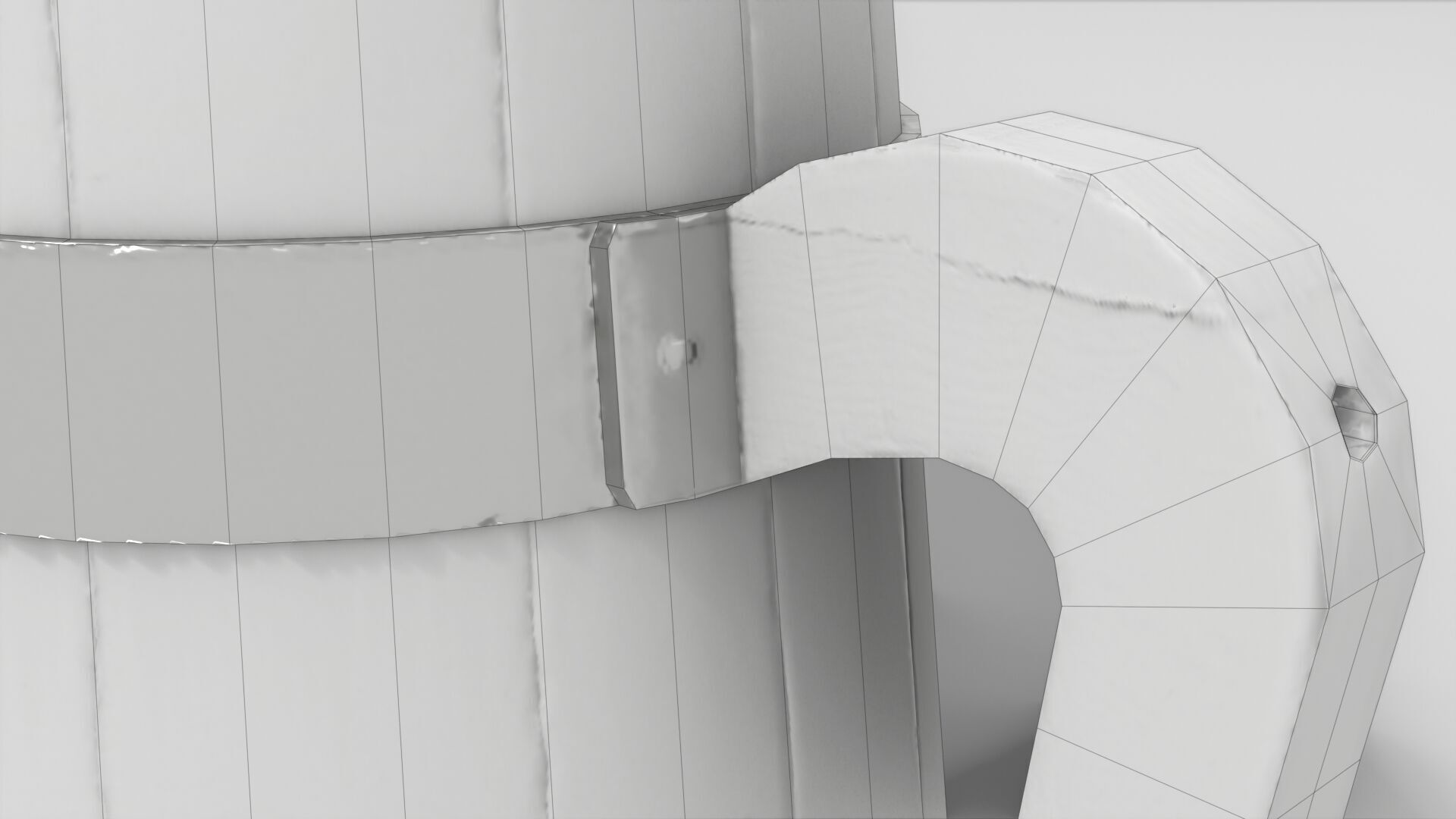 Rustic Old Wooden Pitcher Low-poly 3D model_19