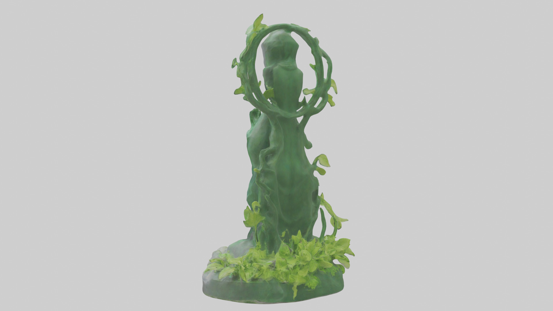 Green Living Memorial Statue model Low-poly 3D model_2