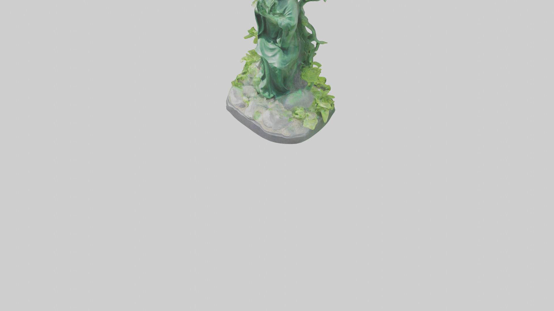 Green Living Memorial Statue model Low-poly 3D model_6