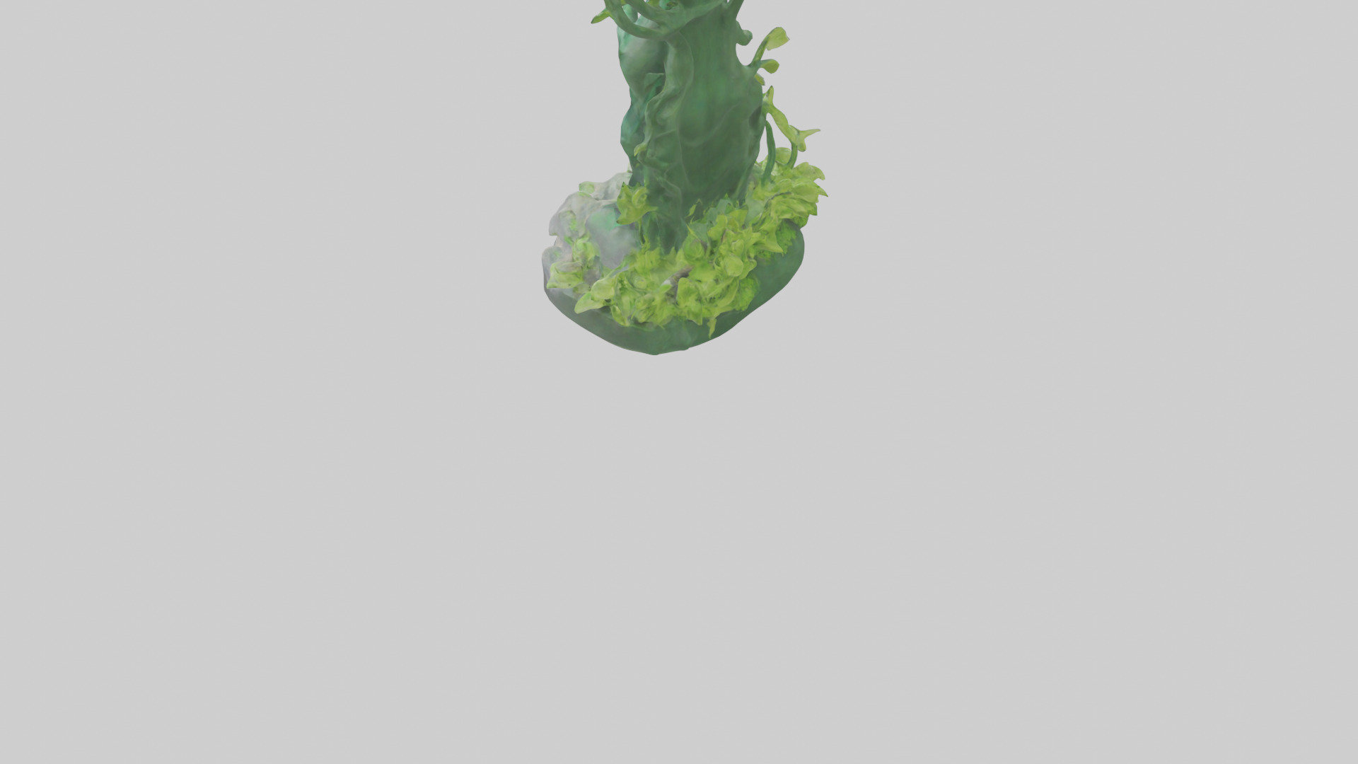 Green Living Memorial Statue model Low-poly 3D model_4